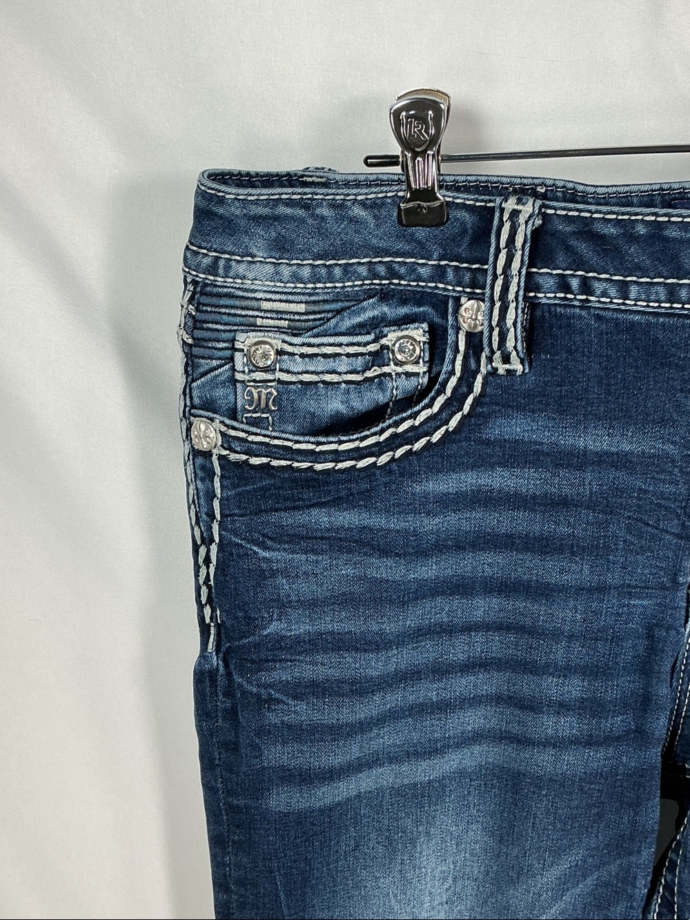 Miss Me Mid Rise Skinny Jeans Embellished Pocket 33 - Picture 8 of 15